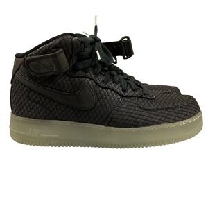 Nike Air Force 1 Mid 07 LV8 Black Metallic Silver 804609-005 Mens 10.5